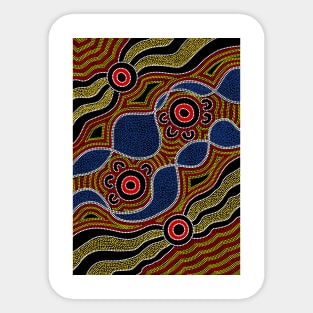 Aboriginal Art - Twin Rivers Sticker